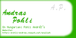 andras pohli business card